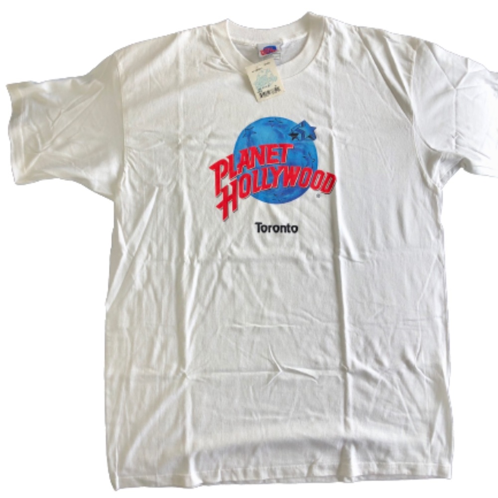 Planet Hollywood Toronto Canada T-Shirt Vintage 1990's White Adult Sz XL New